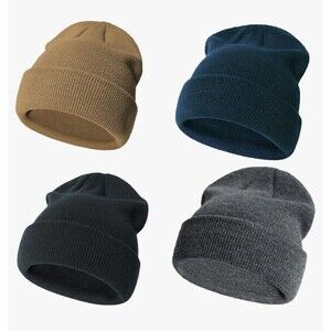 Kids Winter Beanies 4 Pack Warm Cold Weather Hats Boys Girls Children Toboggan